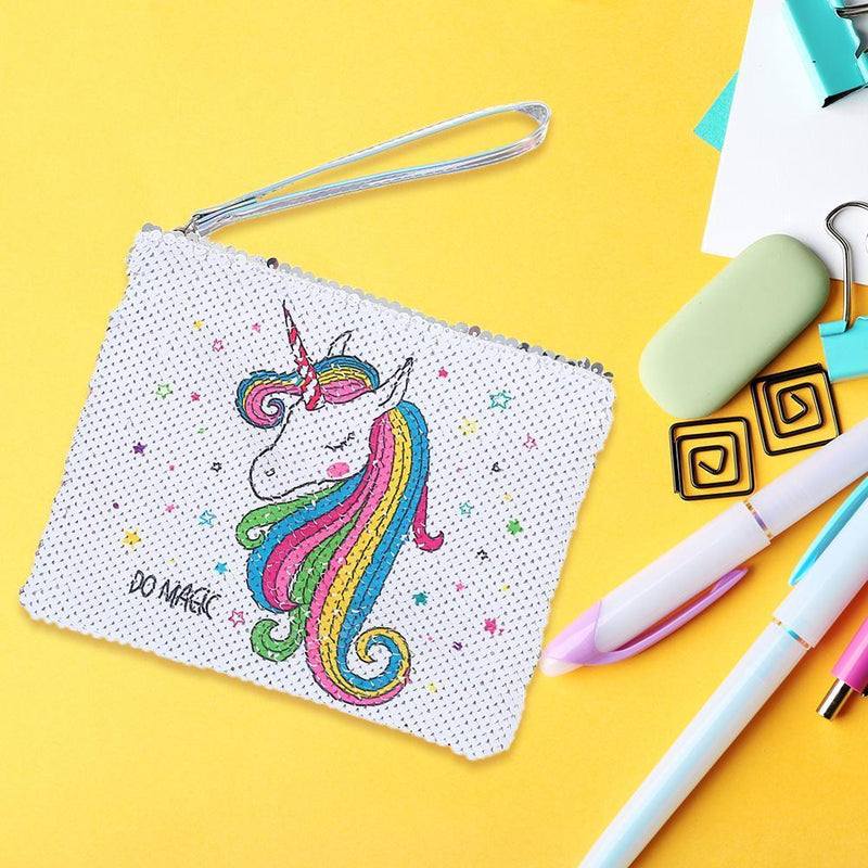 Fashion Sequin Pencil Case Kids Girls Cartoon Clutch Coin Purse Mini Wallet B
