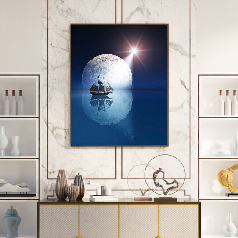 Sea Moon Oil Paint By Numbers Kit DIY Acrylic Painting on Canvas Frameless