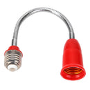 E27 LED Light Bulb Holder Universal Flexible Extension Lamp Socket (Red) Newly