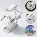 Welding Magnifying Glass with 10 LED Light Clip Soldering Magnifier (White)