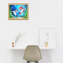 5D DIY Full Drill Diamond Painting Cartoon Dolphins Cross Stitch Embroidery Rhine