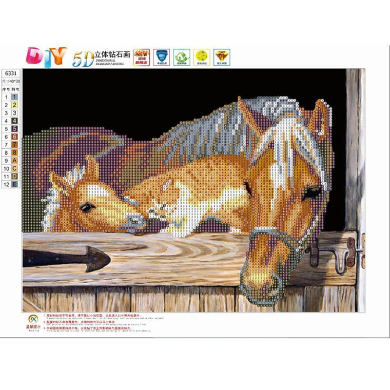 5D Horse Diamond Embroidery Painting Rhinestone Cross Stitch Home Decor