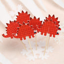 24pcs Dinosaur Cupcake Picks Animal Cake Cartoon Cupcake Stakes Card Birth