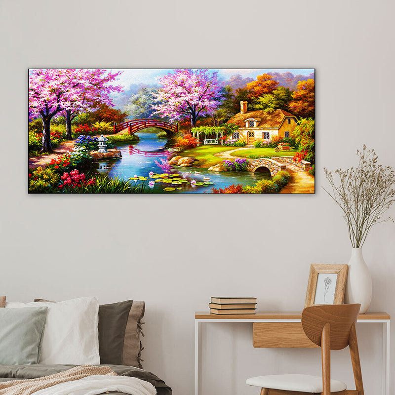 Bridge Water Oil Paint By Numbers Kits Canvas Picture Wall Art DIY Craft
