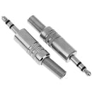2pcs 3.5mm 1/8in Stereo Male Audio TRS Plated Jack Plug Adapter Connectors