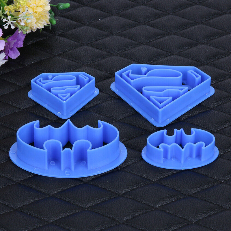 4 pcs Super Hero Batman Superman Cookie Cutters Sugarcraft Cake Decoration Newly