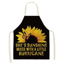 Sunflower Print Kitchen Aprons Bibs Women Men Cooking Dinner Restaurant Apron
