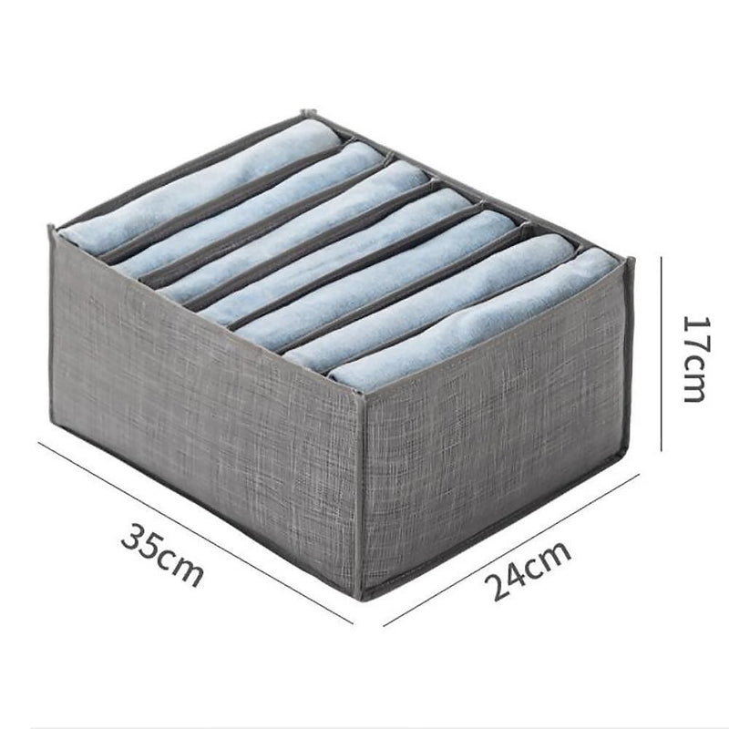 Wardrobe Clothes Organizer Jeans Compartment Storage Box (7 Grids Large)