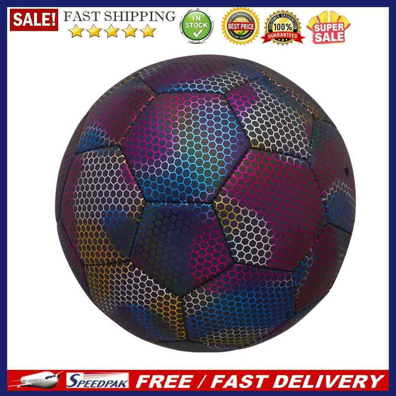 Standard Luminous Competition Football PU Reflective Soccer Ball for Beginn