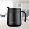 350ml Stainless Steel Vacuum Flask Handle Lid Portable Water Cup (Black)