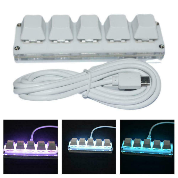 5-key Computer Desktop Keyboard LED Light Backlit Custom Shortcut Keys P1O9
