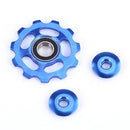 Bicycle Rear Derailleur Wheel Ceramic CNC Road Bike Guide Roller (Blue)