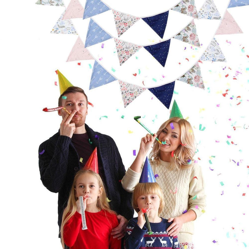 3.2m Nordic Style Printed Cotton Pennant Wedding Banner Hanging Flag Party