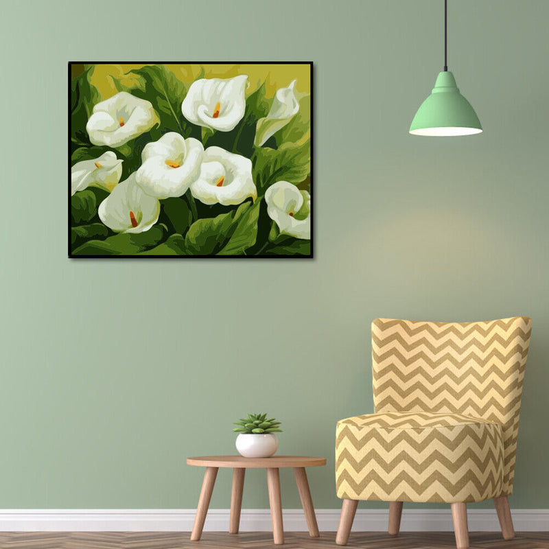 DIY Digital Painting By Numbers Flower Oil Drawing Wall Picture Living Room Art
