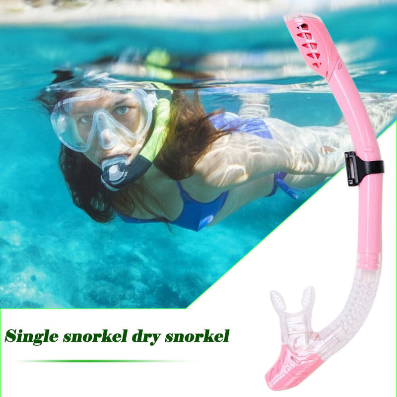 Diving Snorkel Professional Swim Breathing Tube Hose (Transparent Pink) Newly