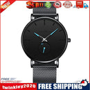 Men Round Dial Bracelet Quartz Watches Strap Waterproof Wristwatch (Blue)