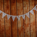 12 Flags White Lace Flag Banner  Pennant Wedding/Birthday Party Decor