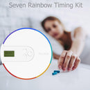 qiheiyipian 7 Grid Pill Box Alarm DIY Digital Organizer Medicine Timing Remembrance