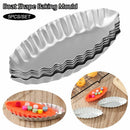 Cake Decor DIY Boat Shape Baking Mould Pudding Holder Aluminum Egg Tart Molds