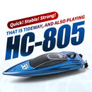 2.4GHz RC Boat High Speed LED Lights Waterproof Electric Ship Toys (Blue) Newly