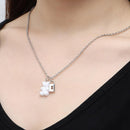 Women Double Chain Bear Pendant Necklace Clavicle Chain Pendant Choker Charm