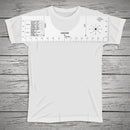 Ruler with Size Chart Craft Alignment Tool Guiding T-Shirt Cutting Sewing Ruler