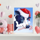 Hand Painted Oil Paint by Numbers DIY Christmas Cow Drawing Wall Decoration Gift