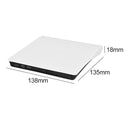 USB 3.0 SATA External DVD CD-ROM RW Player Optical Drive Enclosure (White)