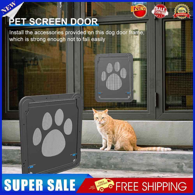 Lockable Safety Magnetic Flap Door Screen Window Gate for Dogs Cats Pet Supplies