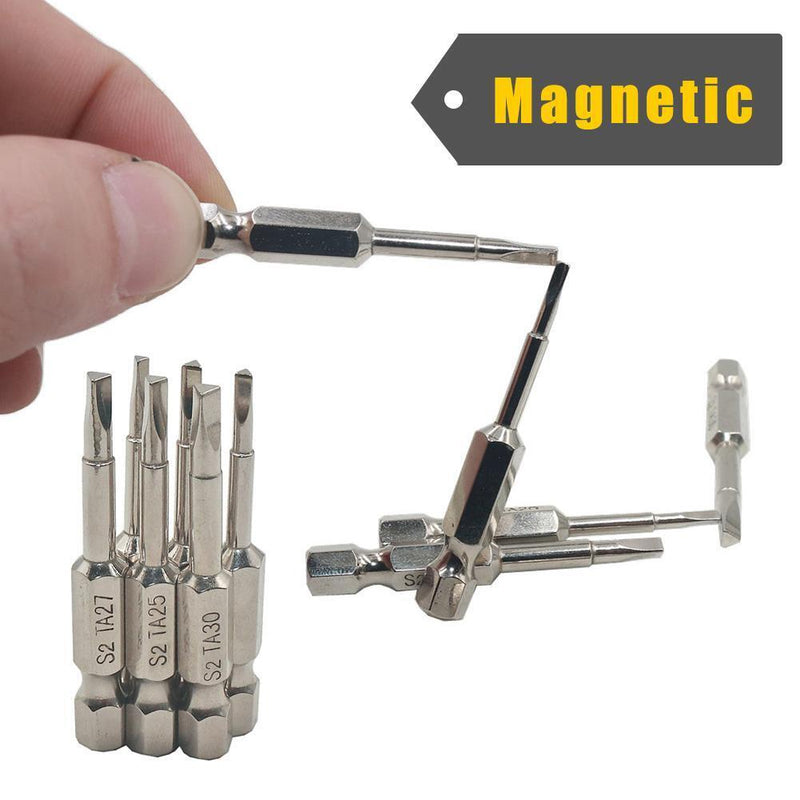 6pcs Magnetic Triangle Screwdriver Bits S2 Steel 1/4 inch Hex Shank Bit Set
