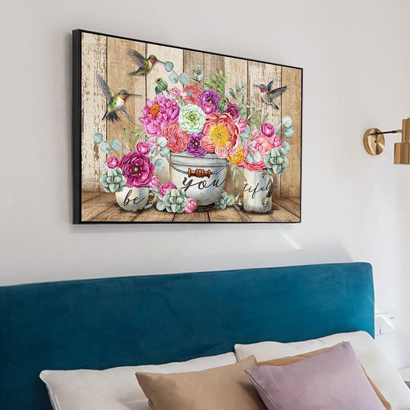 Flowers Birds Rhinestone Picture 5D DIY Full Round Drill Art Diamond Painting