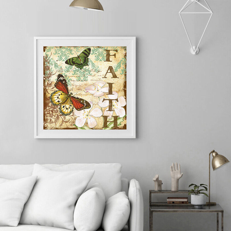 Frameless Oil Paint By Numbers DIY Butterfly Picture Craft Kits for Bedroom