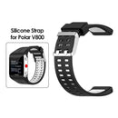 Silicone Watch Band for Polar V800 Replacement Wrist Strap (Black White) Newly