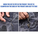Portable EDC Tools Stainless Steel Pocket Car Key Hanging Buckle Clip w/Keychain