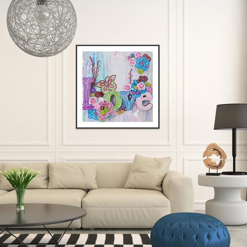 5D DIY Special Shaped Diamond Painting Love Cross Stitch Kit Home Bedroom Decor
