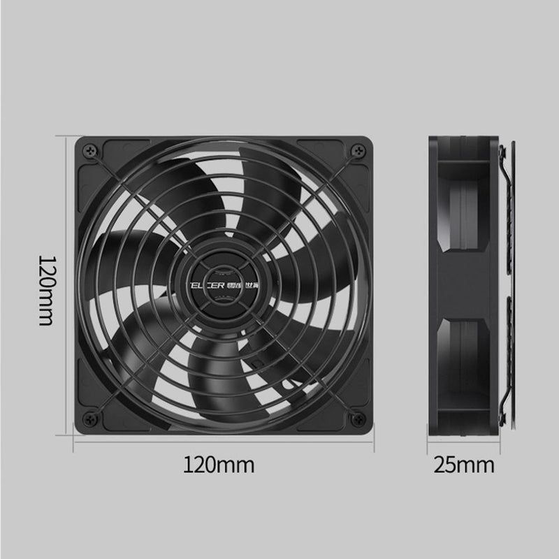 TEUCR Computer Case Fan (Fixed Speed with1 Large D Port and 1 Large 4Pin)