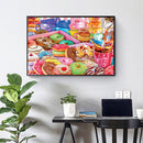 DIY Diamond Embroidery Drawing Kit 5D Colorful Donuts Bead Art for Wall Gift