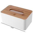 Living Room Restaurant Wood Cover Plastic Square Tissue Box Kitchen Storage Case