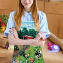 Pasture Linen Kitchen Apron Household Waterproof Cooking Pinafore (68X55CM)