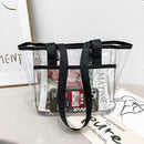 Fashion Female Summer PVC Transparent Handbag Clear Women Shoulder Bags Totes