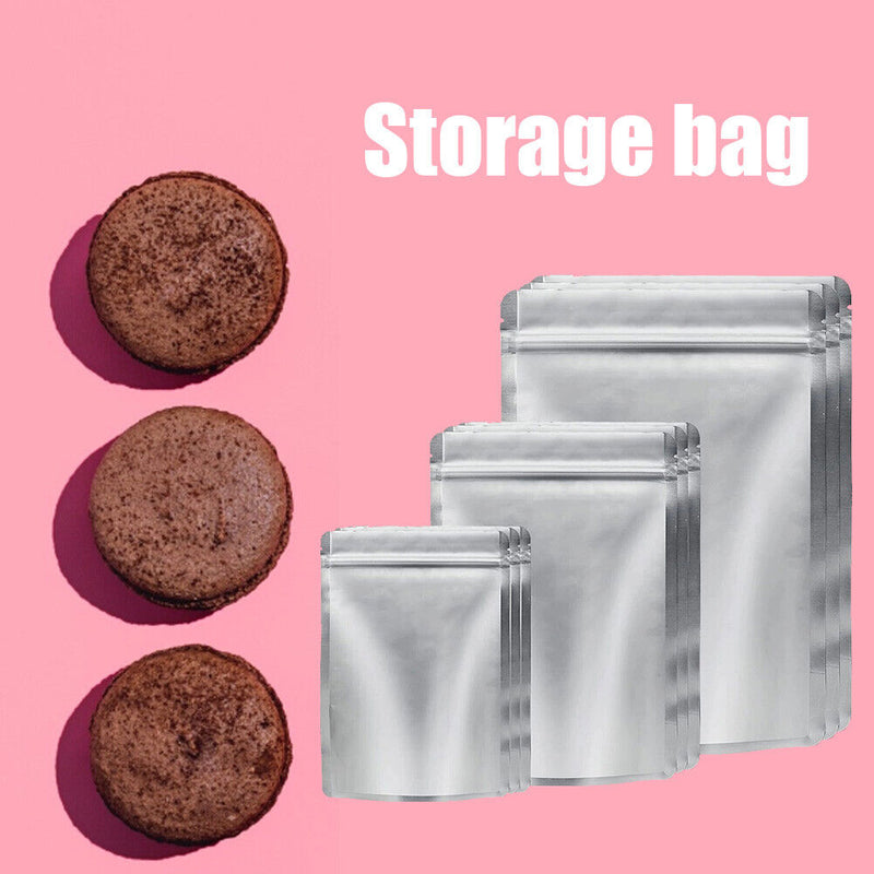 50pcs Mylar Bags for Food Storage Resealable Grain Bean Packaging Pouch Bag
