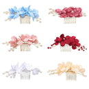 Jewelry Romantic Bridal Clips Bridesmaid Tiara Red Flower Hair Pin  Hair Combs