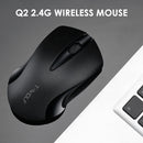 Q2 1200dpi USB Silent Mouse Computer PC 2.4G Wireless Mute Mice (Black)