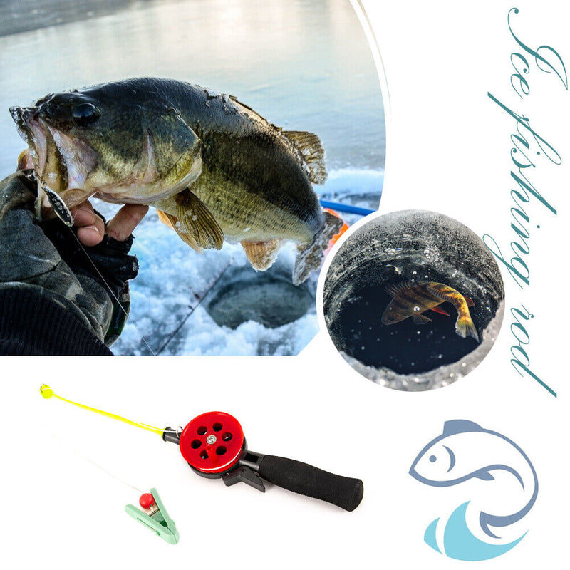 Winter Fishing Rod Shrimp Rod with Clip Outdoor Ice Pole Fishing Tackle 34c