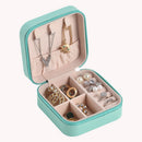Portable Jewelry Storage Box Earrings Necklace Ring Display Case (Blue)