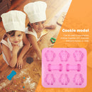 Cake Fondant Molds - Dog Paw & Bone Shape - Silicone Candy Gummy Mold Pink