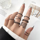 8pcs Punk Simple Rings Set Women Girl Geometric Multi Joint Knuckle Ring Jewelry