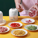 250ml Mini Electric Garlic Chopper Ginger Masher Vegetable Crusher (White)