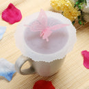 Cute Butterfly Silicone Cup Lids Anti-dust Leakproof Mugs Cover (Pink) Newly