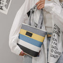 Fashion Striped Shoulder Handbags Women Big Top-handle Bag Canvas Shopping Totes